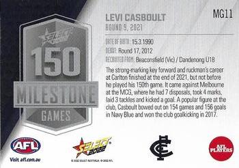 2022 Select AFL Footy Stars - AFL Milestone Games #MG11 Levi Casboult Back